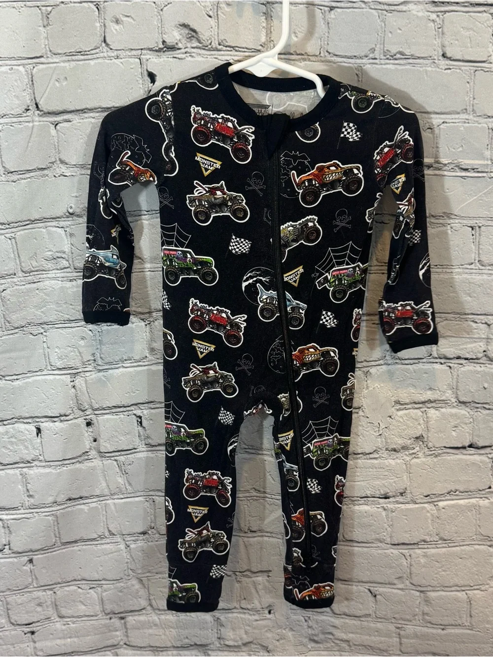 Soul Baby Monster Jam Halloween Bamboo Zip Romper